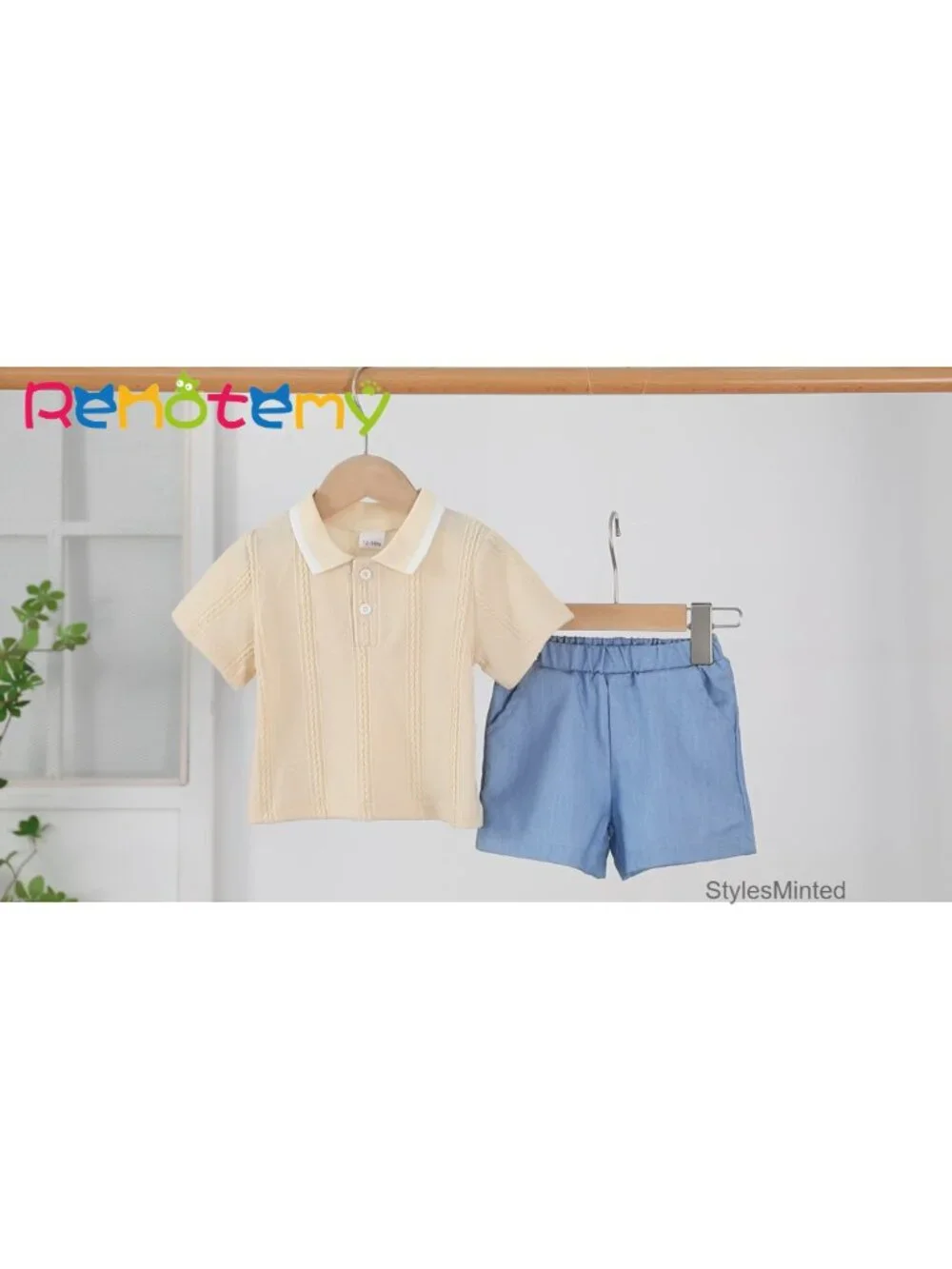 Toddler Boys 2-Piece Polo Shirt and Shorts Set Summer Outfit